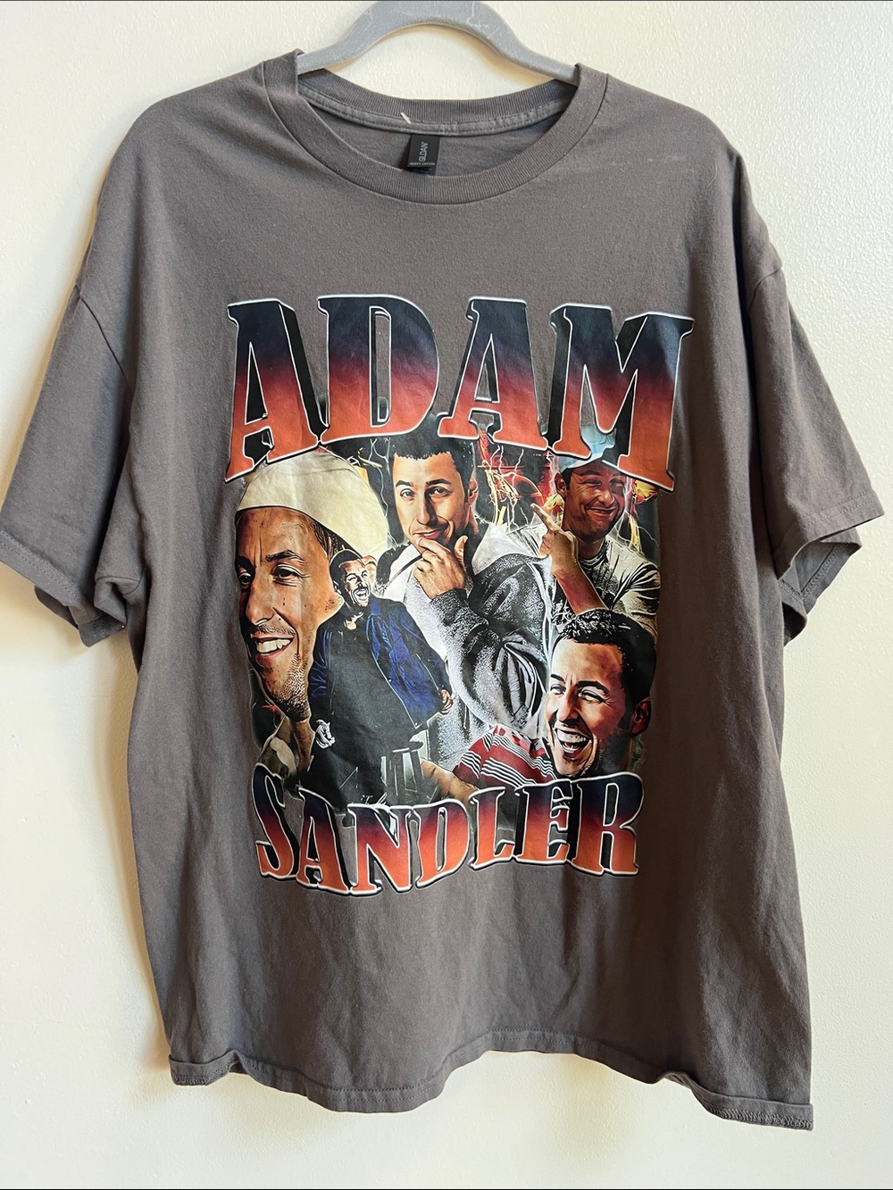Adam Sandler Graphic Tee collage of Adam Sandler characters funny statement